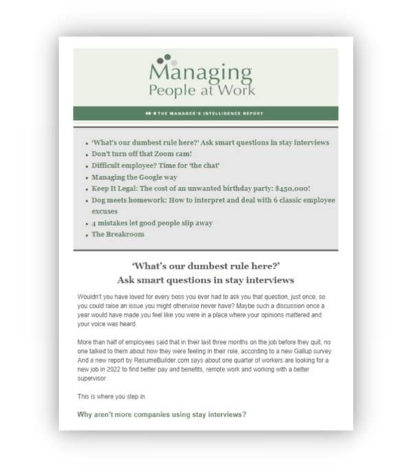 Managing People at Work