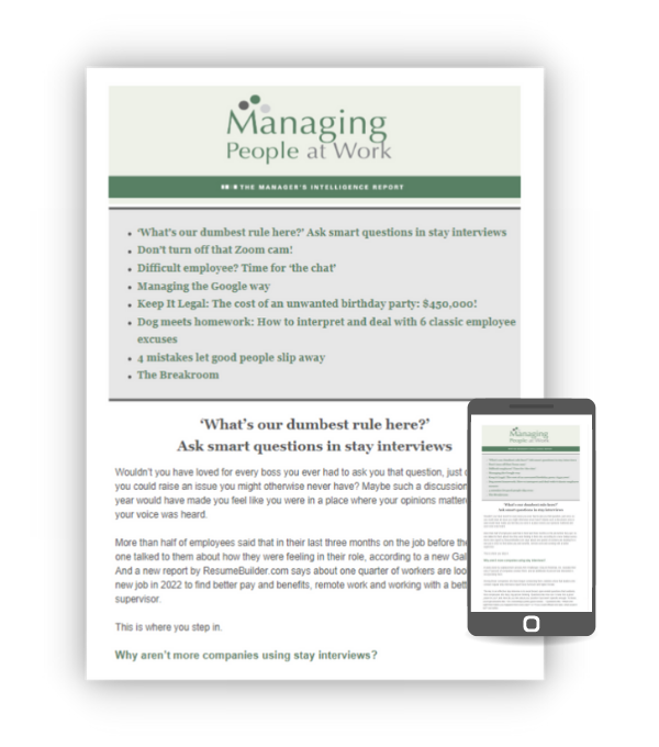 Managing People at Work Sample Issue