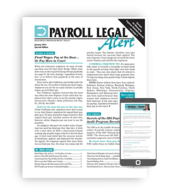 Payroll Legal Alert